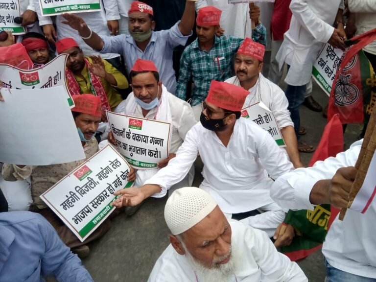 सभी तहसील मुख्यालयों पर भाजपा सरकार के खिलाफ विशाल धरना प्रदर्शन करके ज्ञापन दिया गया