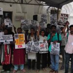बिहार में छात्र कार्यकर्ताओं की गिरफ्तारी के विरोध में दिशा छात्र संगठन का प्रदर्शन